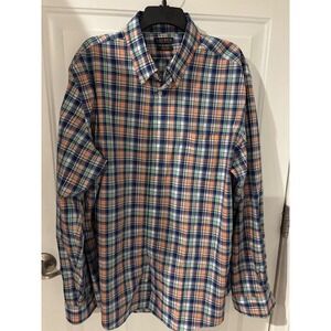 Lauren‎ Ralph Lauren Black Label Stretch Plaid Button Down Shirt Regular Fit 2XL